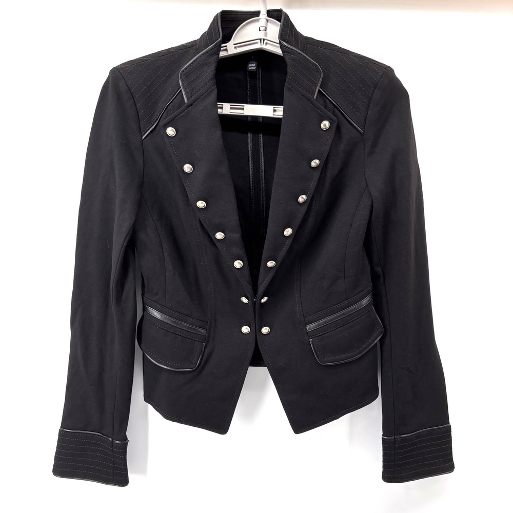 White House Black Market Military Trophy WHBM Jacket Womens 0 Black Blazer RARE
